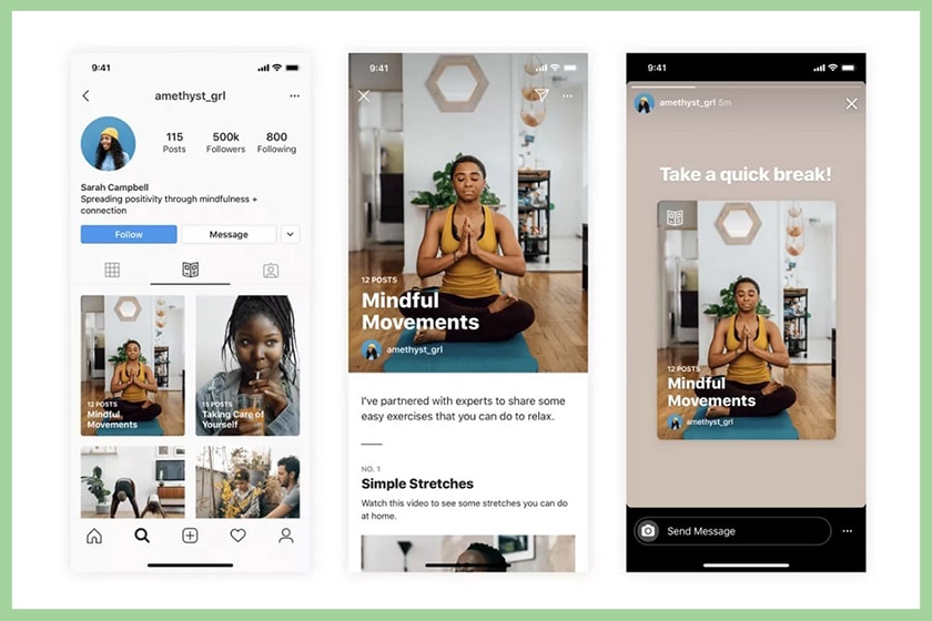 instagram guides feature wellness mental health