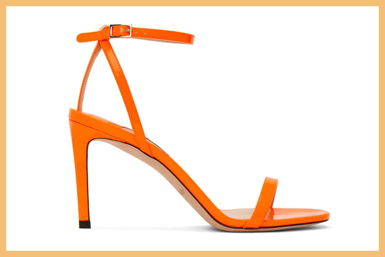 Jimmy Choo Orange Patent Minny 85 Sandals