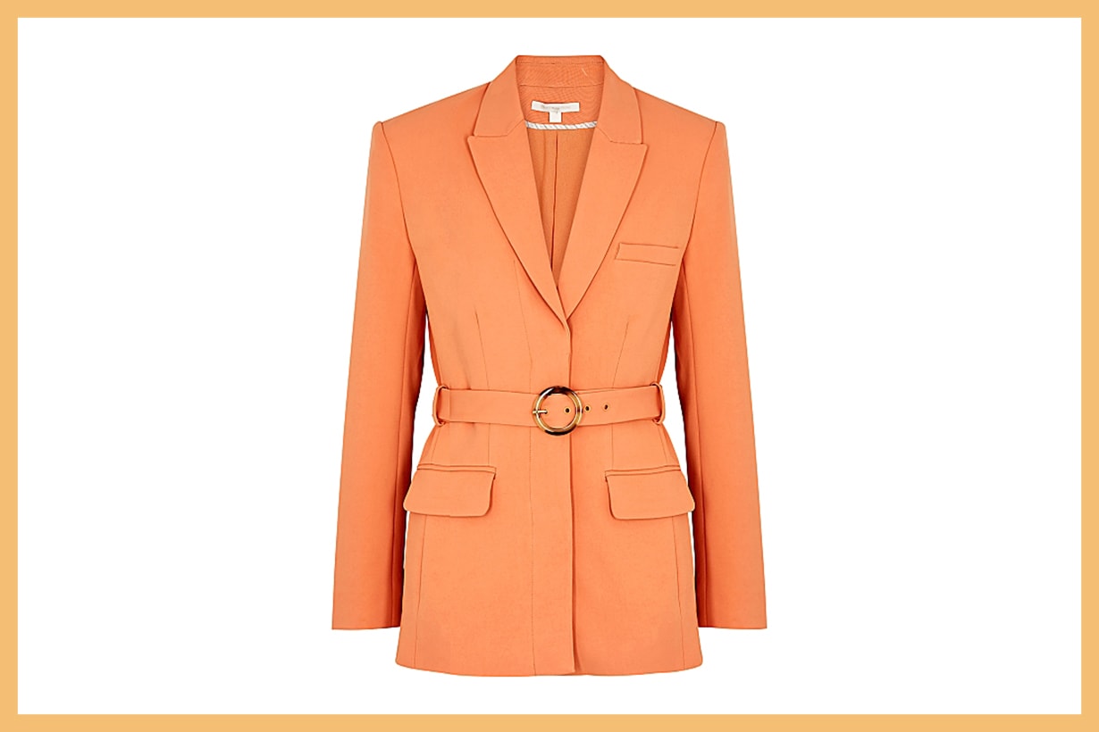 JONATHAN SIMKHAI Nadia orange belted blazer