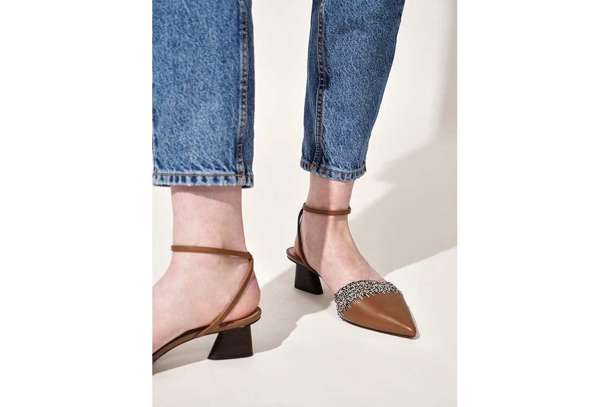 Leather Crochet Pumps