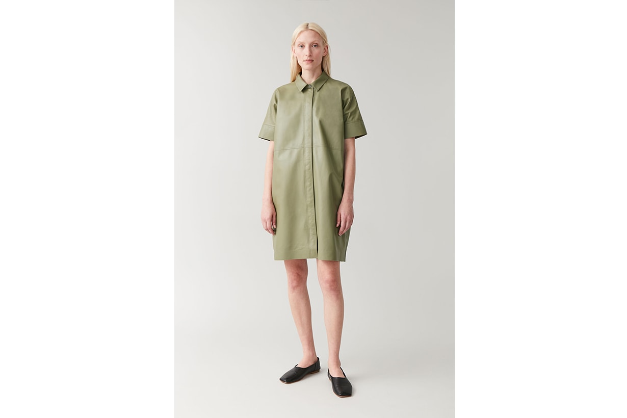 LEATHER SHIRT DRESS