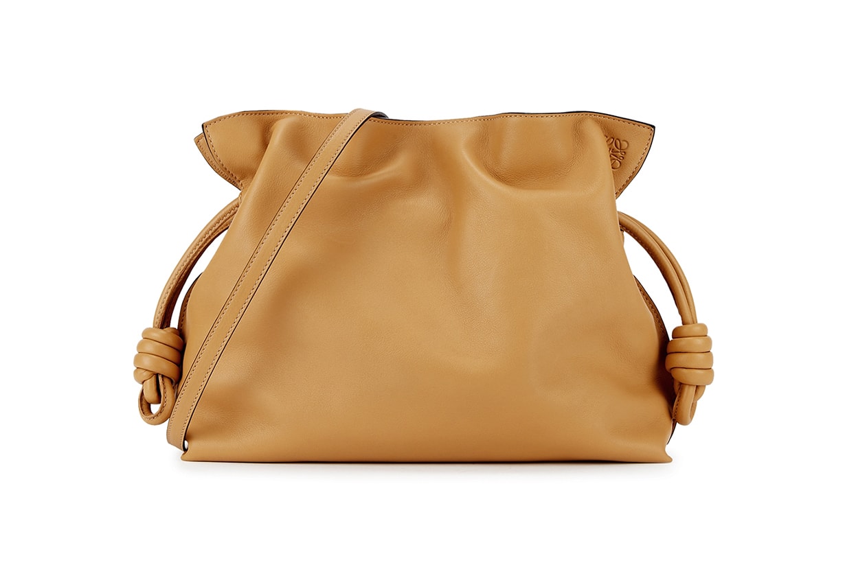 LOEWE Flamenco brown leather clutch