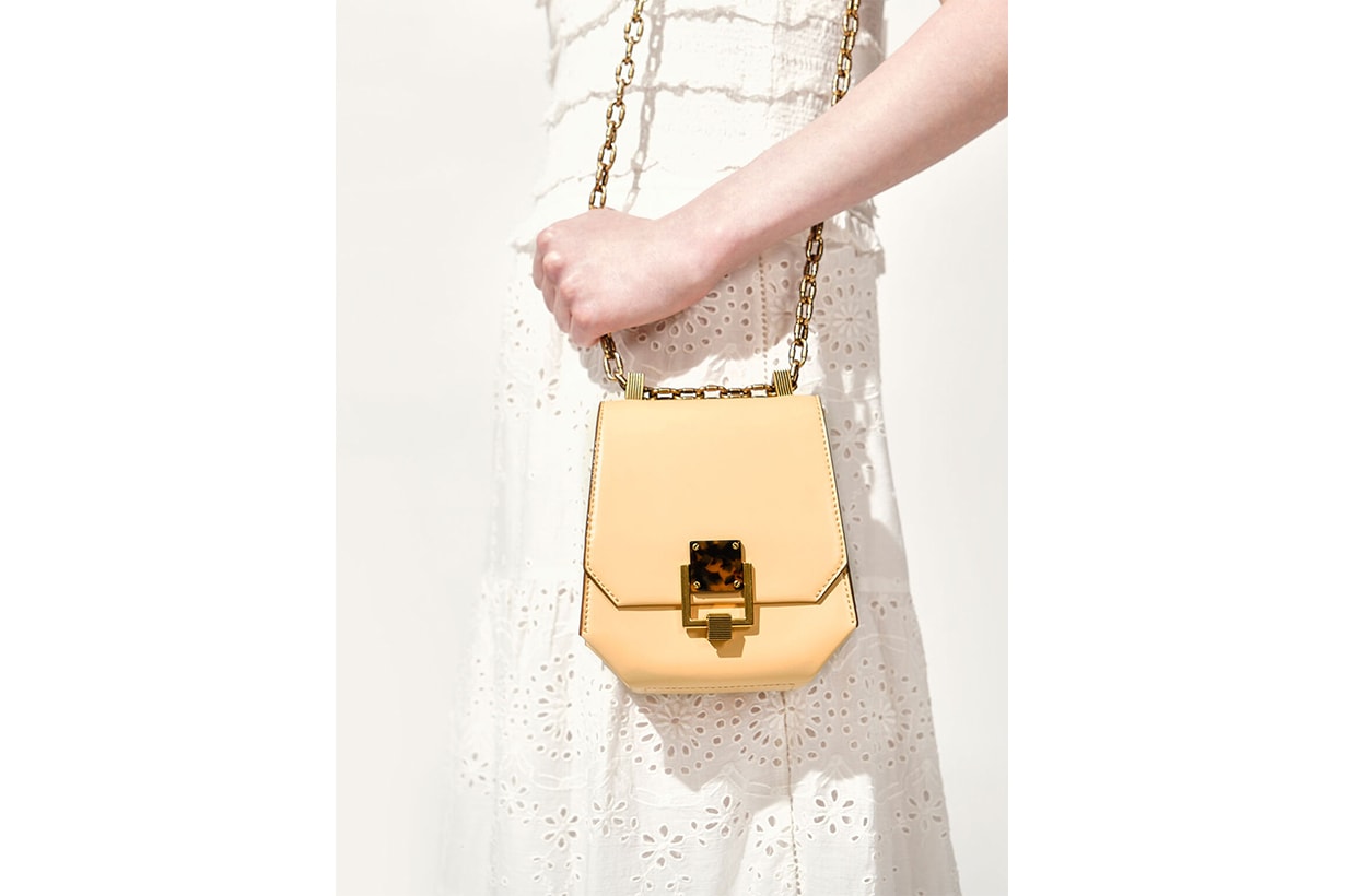 Metallic Accent Geometric Crossbody Bag