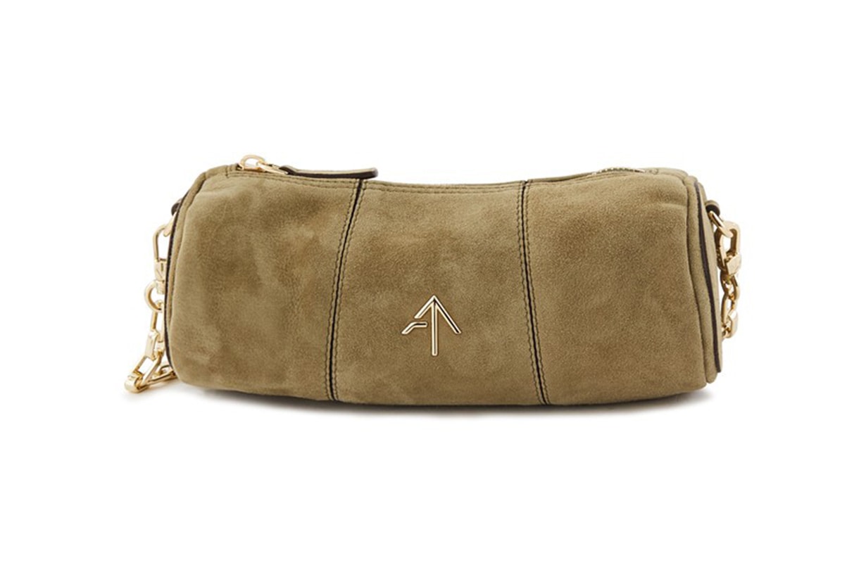 Mini Cylinder suede handbag