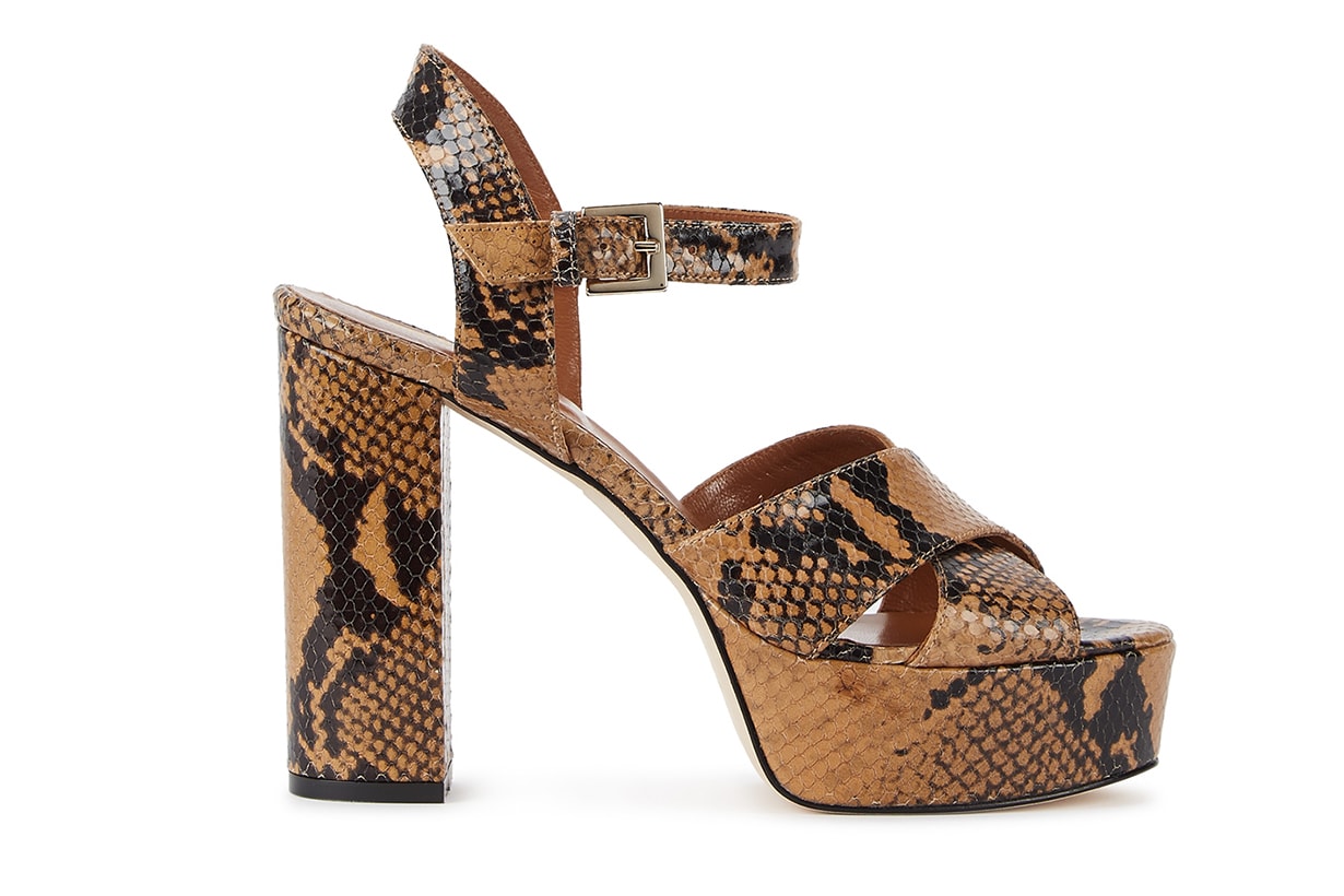 PARIS TEXAS 120mm snake-effect platform sandals