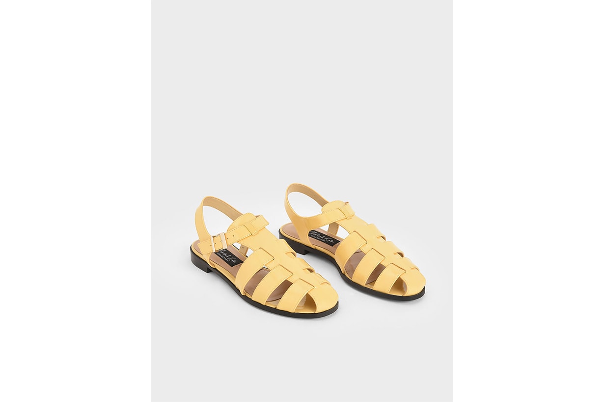 Patent Leather Caged Sandals