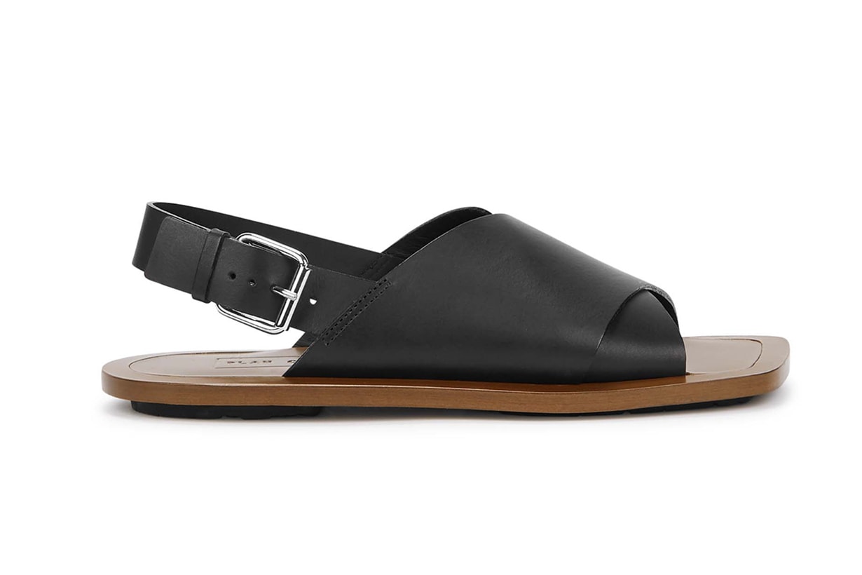 PLAN C Black leather sandals
