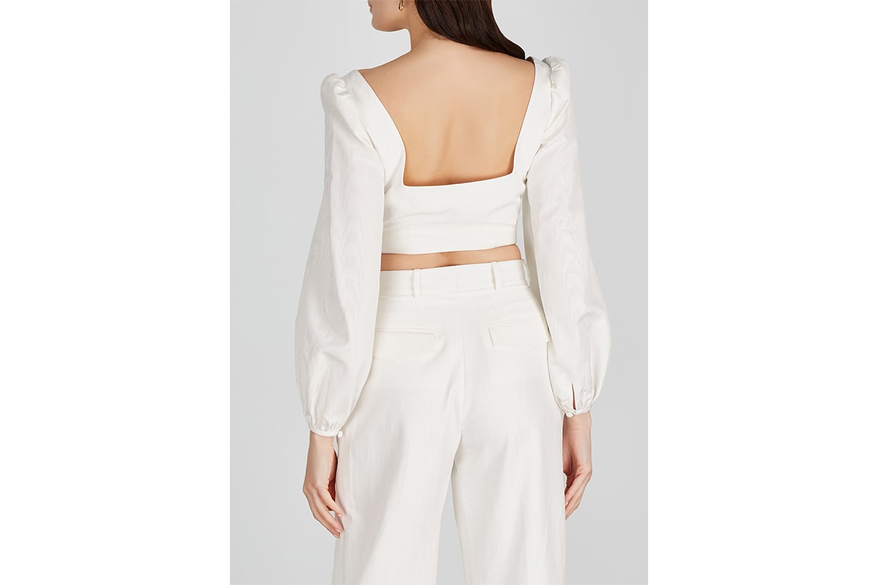 RACIL Pat ivory cropped twill top