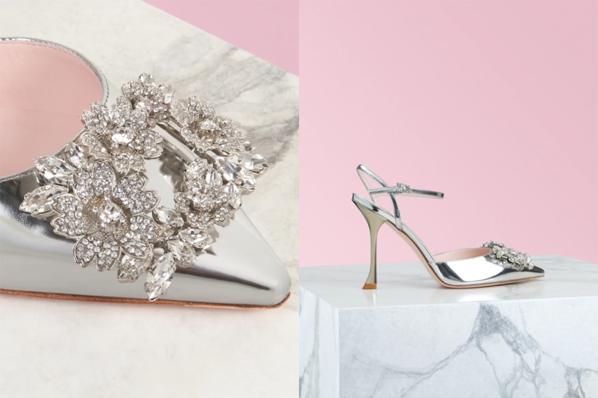 Sling Back RV Bouquet Strass Buckle Pumps