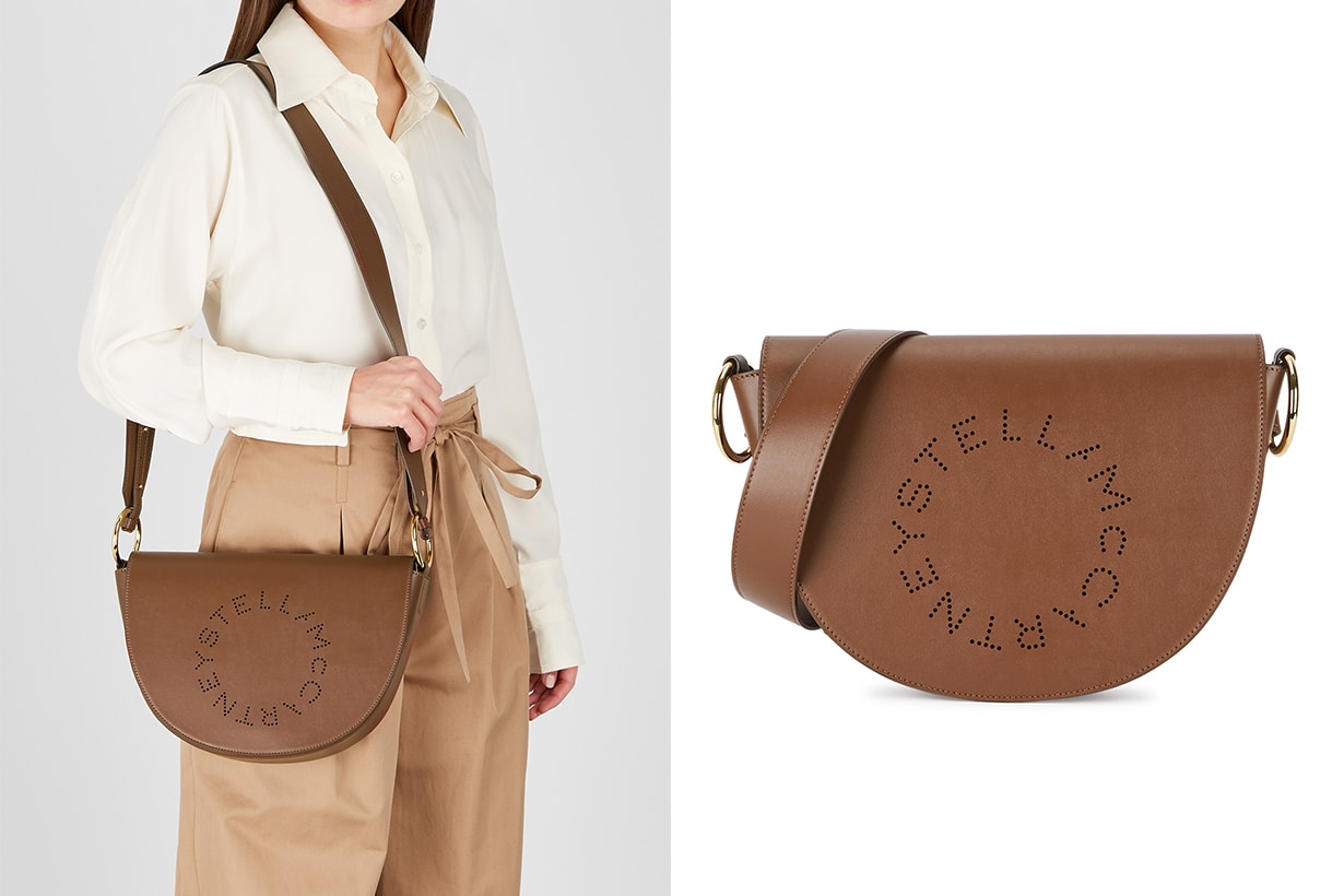 STELLA MCCARTNEY Marlee Logo brown shoulder bag
