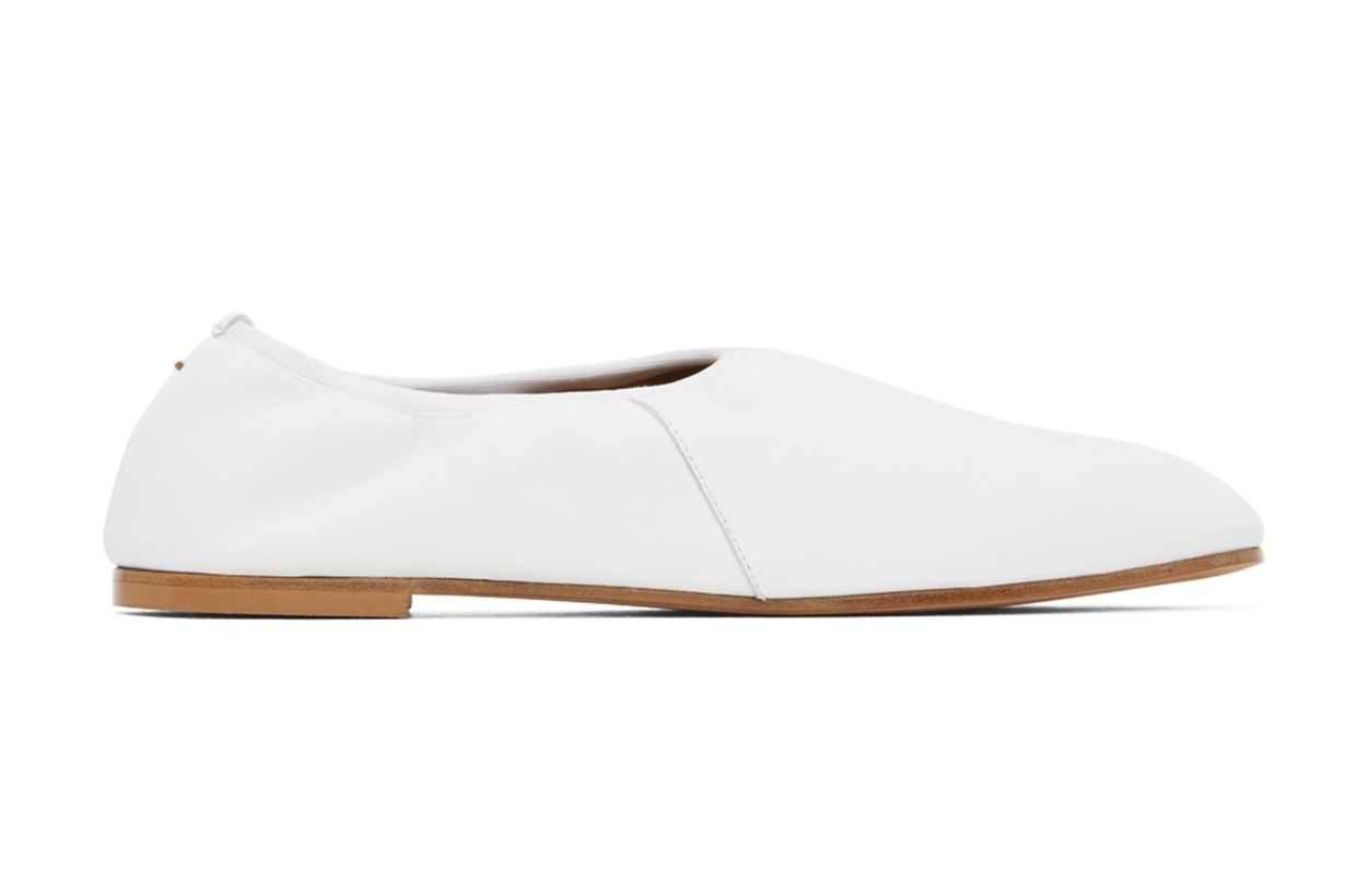 White High Throat Ballerina Flats