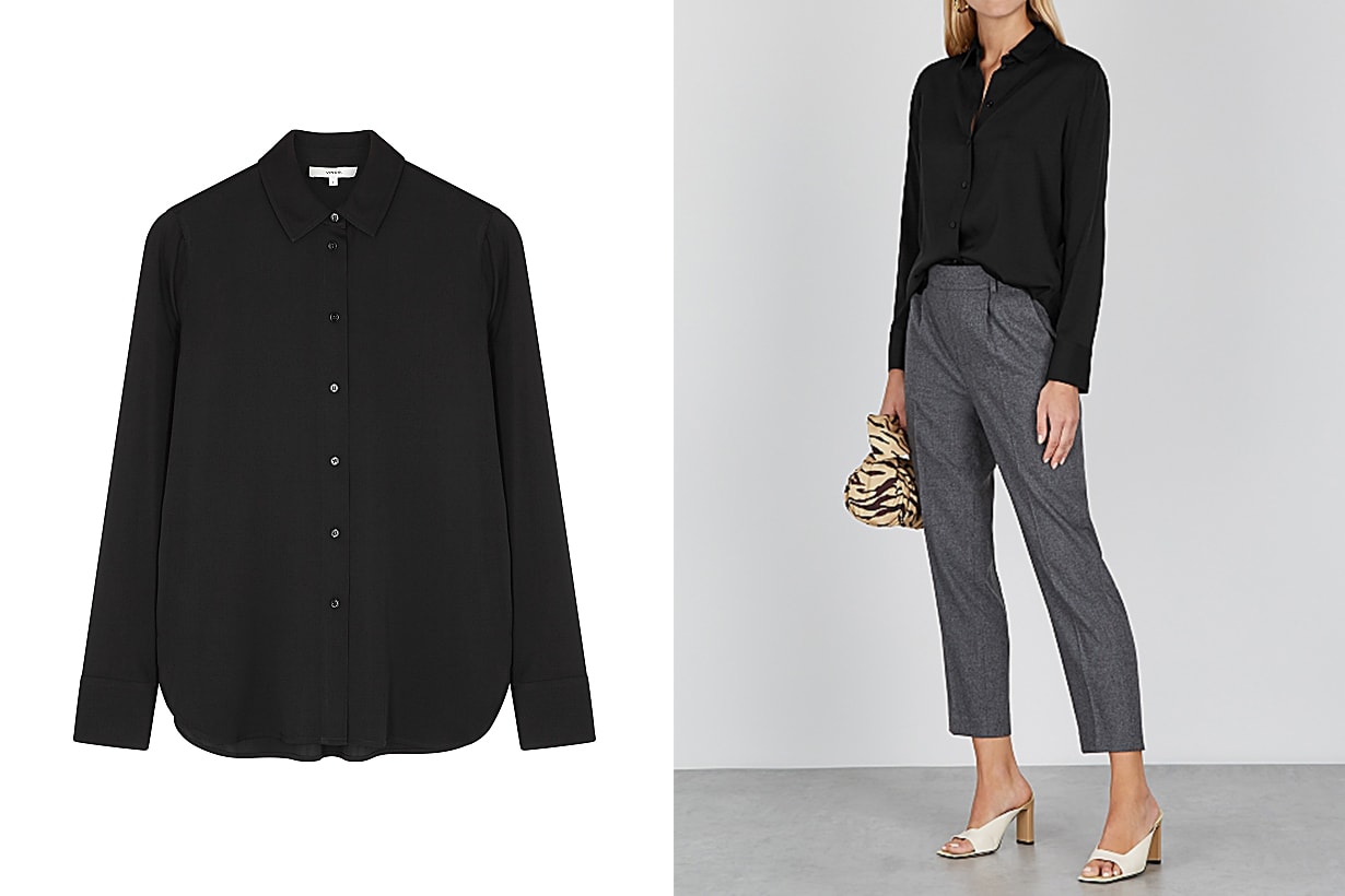 black shirt fashion blogger 2020ss