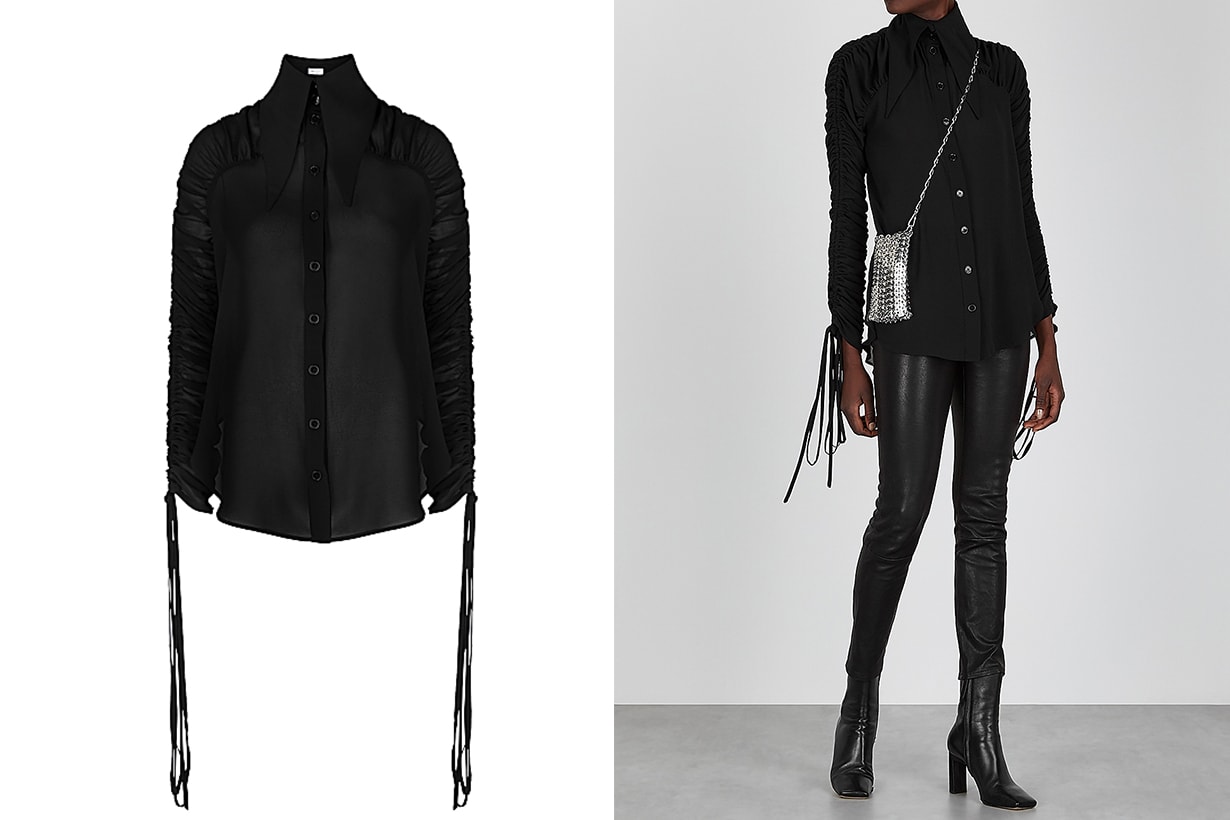 black shirt fashion blogger 2020ss