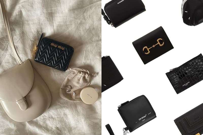 Black Minimalist Chain Wallet Mini Purse 15 SSENSE