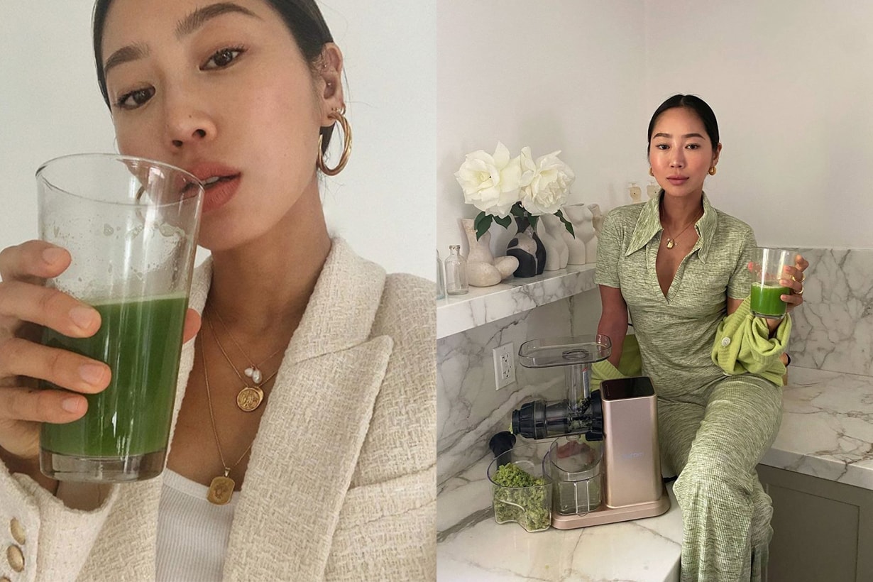 Aimee Song Song of Style Fashion Blogger Fashionista Influencers Instagram Hit Celery Juice Healthy Diet Keep Fit Detox 3 celery juice challenge