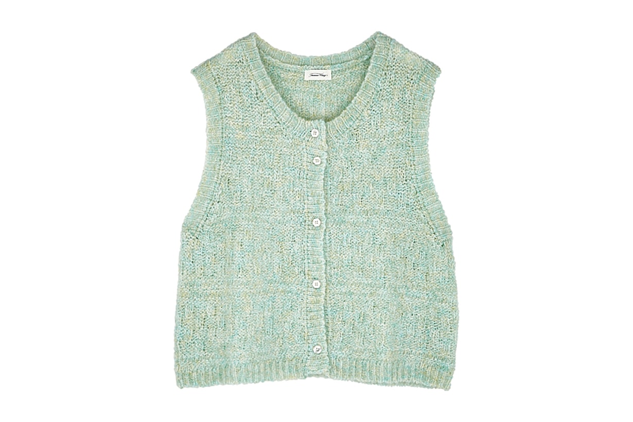 AMERICAN VINTAGE Dolsea green sleeveless mohair-blend cardigan