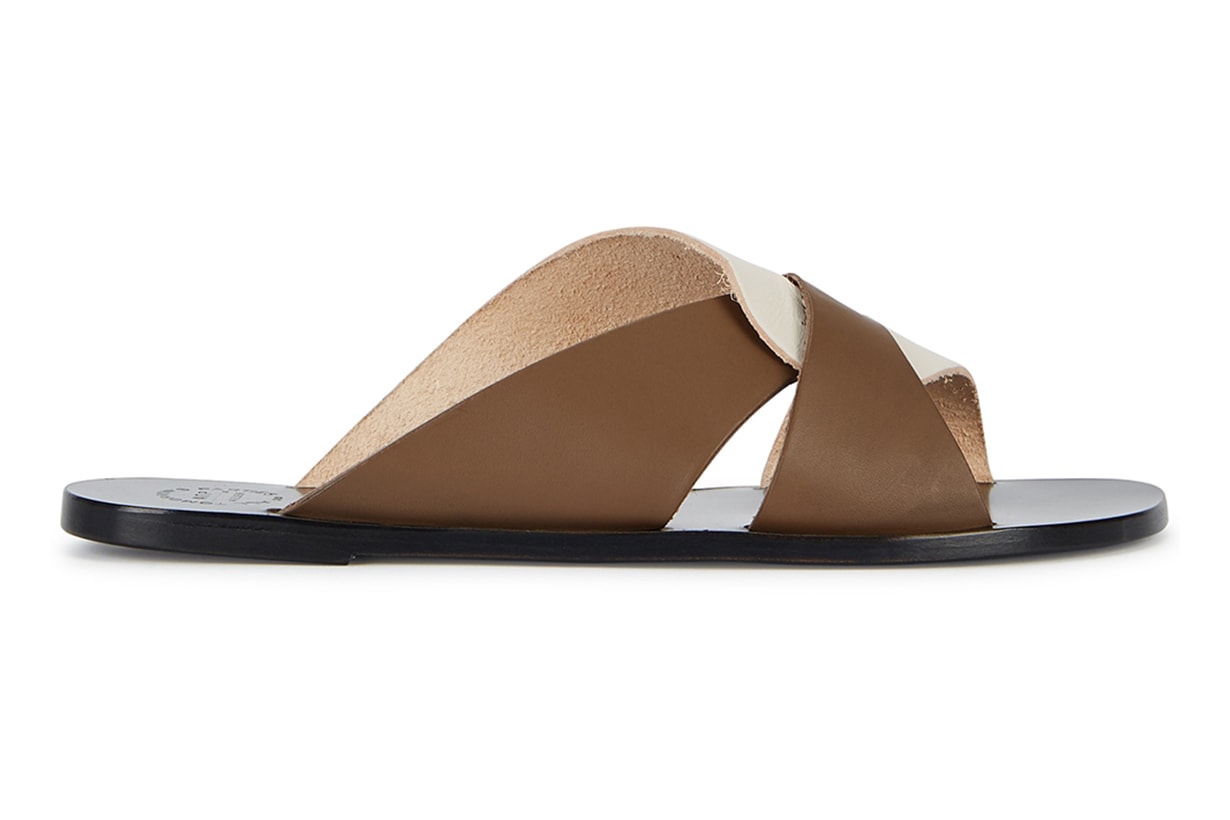 ATP ATELIER Allai two-tone leather sliders