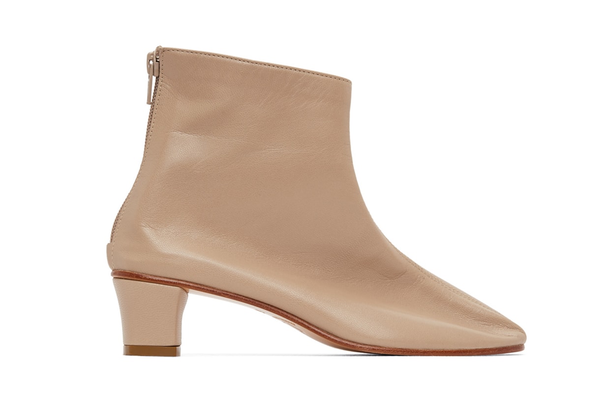 Beige High Leone Ankle Boots