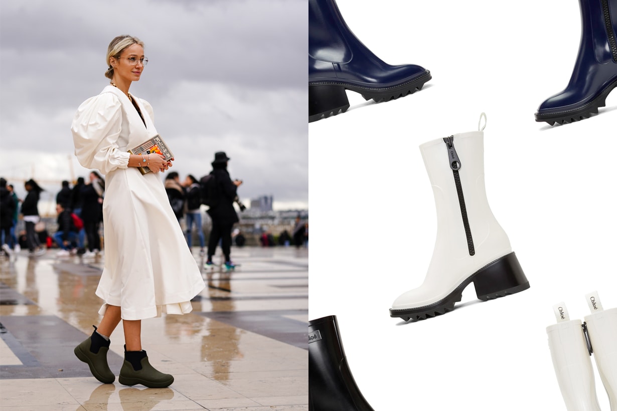 chloe ssense rain boots zipper summer stylish