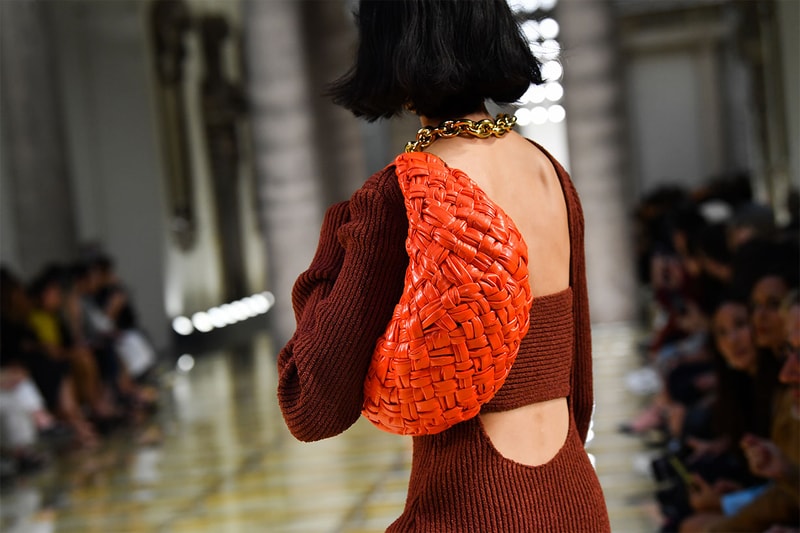A model walks the runway at the Bottega Veneta show during the Milan Fashion Week Spring/Summer 2020 on September 19, 2019 in Milan, Italy.
