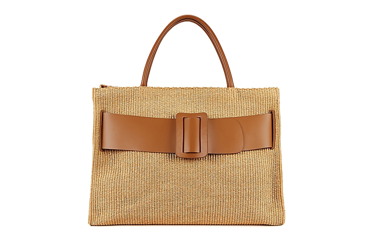 BOYY Bobby 50 leather and raffia tote