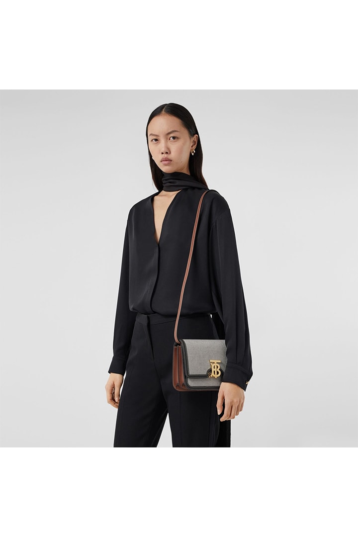 TB Monogram Clasp Bag