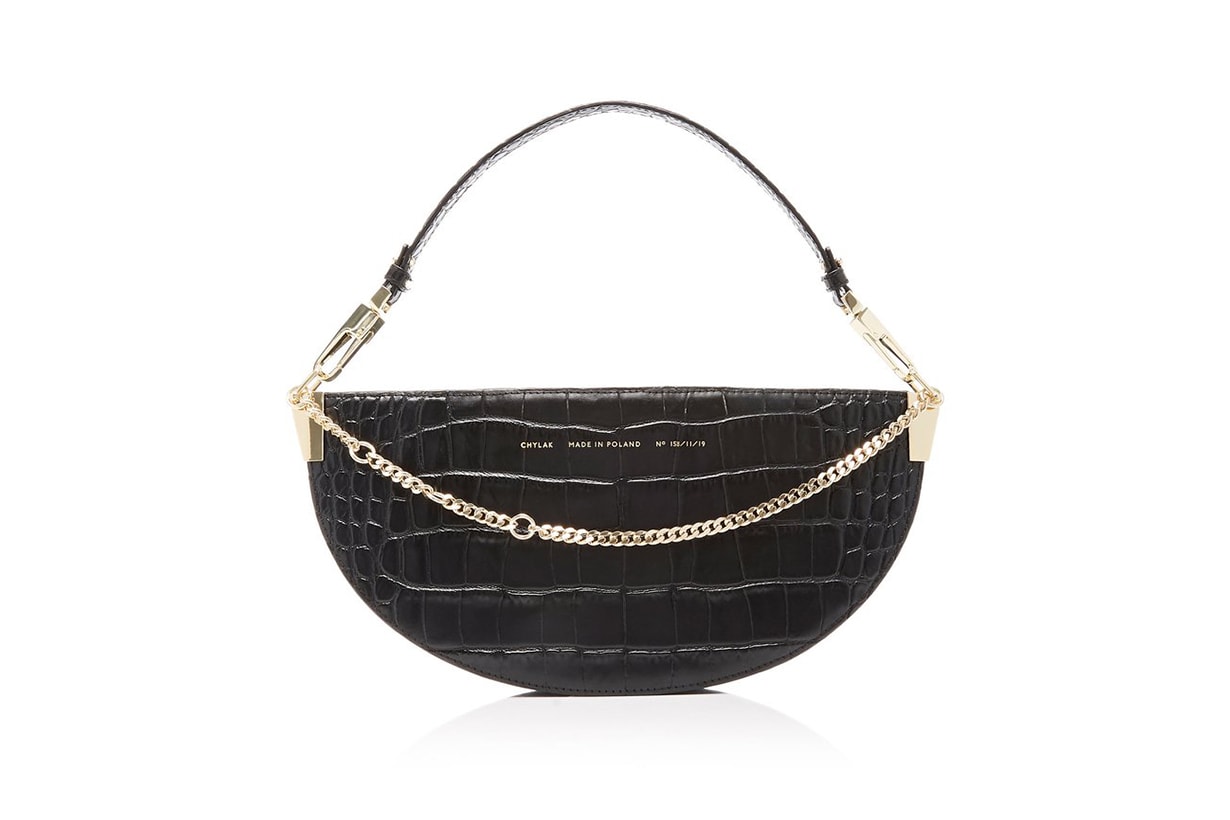 Chylak Embellished Croc-Effect Leather Shoulder Bag