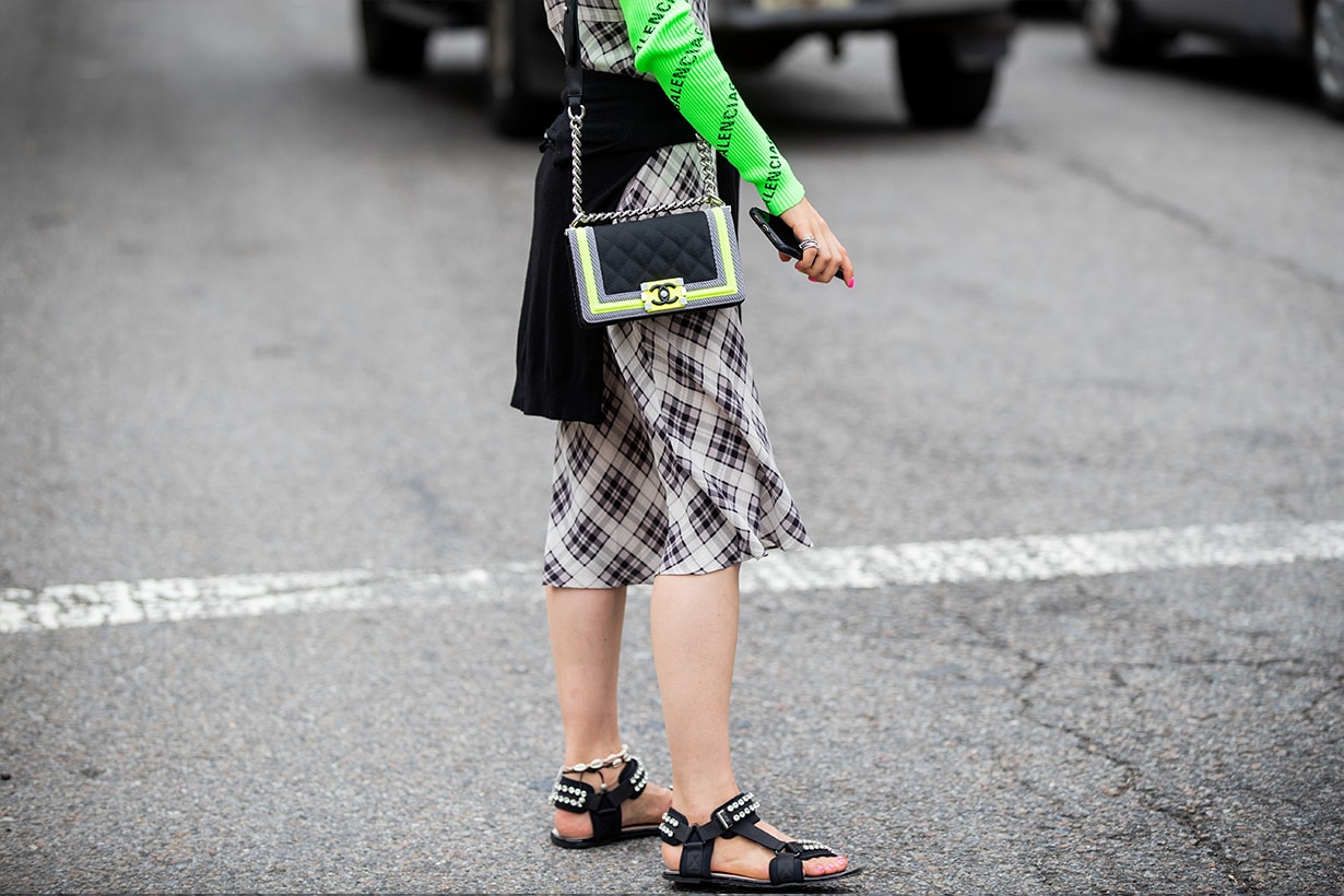 Jessica Minkoff is seen wearing sandals, Chanel bag outside Sally LaPointe during New York Fashion Week September 2019 on September 10, 2019 in New York City. 