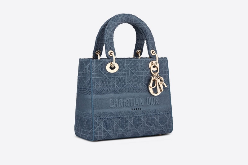 Dark Denim Blue Cannage Embroidery