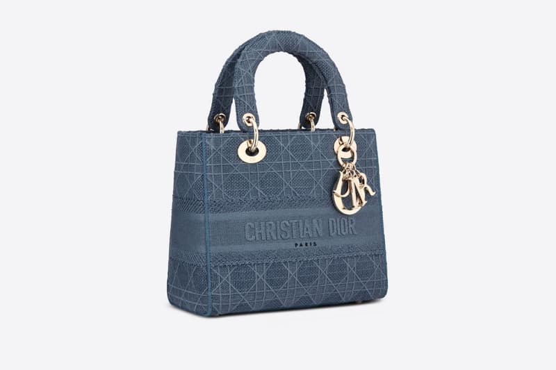 Dark Denim Blue Cannage Embroidery