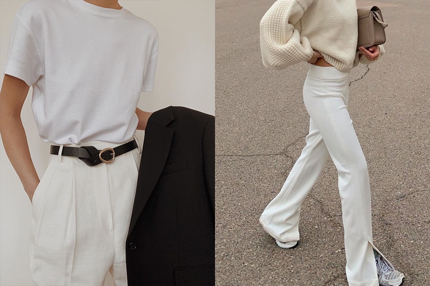 white pants fashion trend online shopping 2020