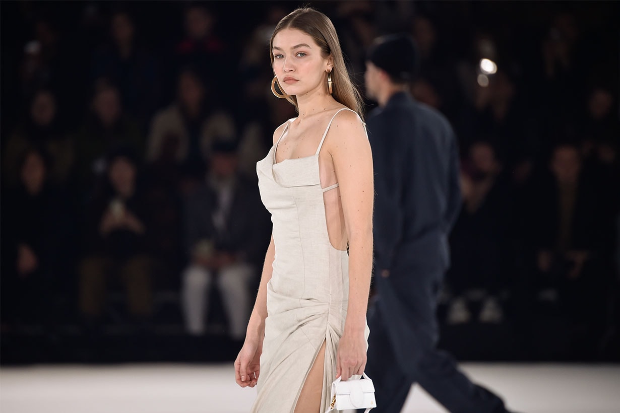  Gigi Hadid walks the runway during the Jacquemus Menswear Fall/Winter 2020-2021 show as part of Paris Fashion Week on January 18, 2020 in Paris, France. 