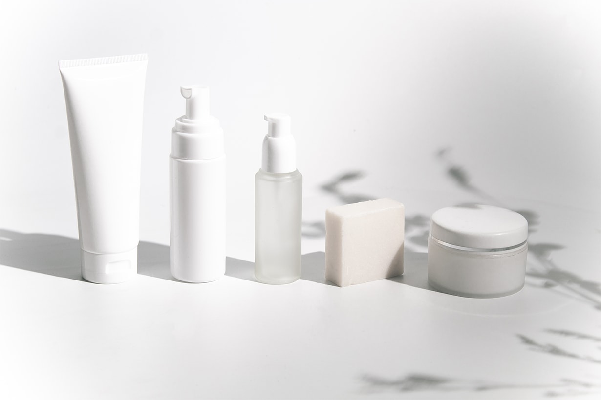 Cosmetic Products On White Background