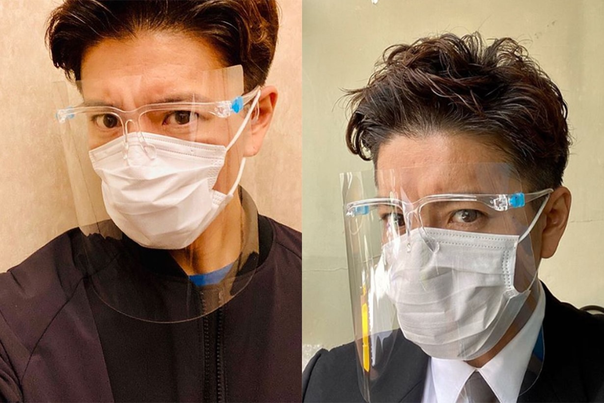 Kimura Takuya Covid-19 Coronavirus Get back to work Mask Safety Face Goggles Japanese idols celebrities actors