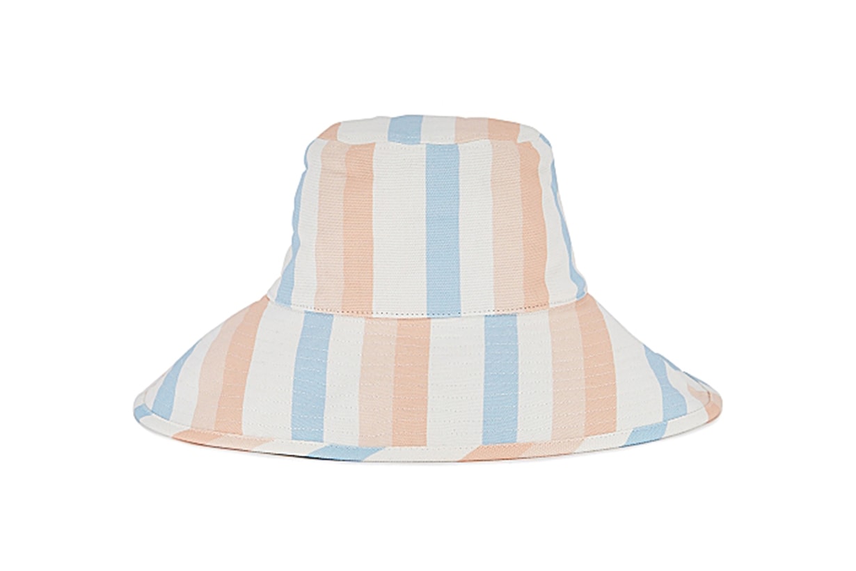 LACK OF COLOR Holiday striped twill bucket hat