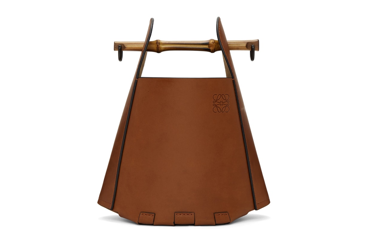 Loewe Tan Bucket Bamboo Bag