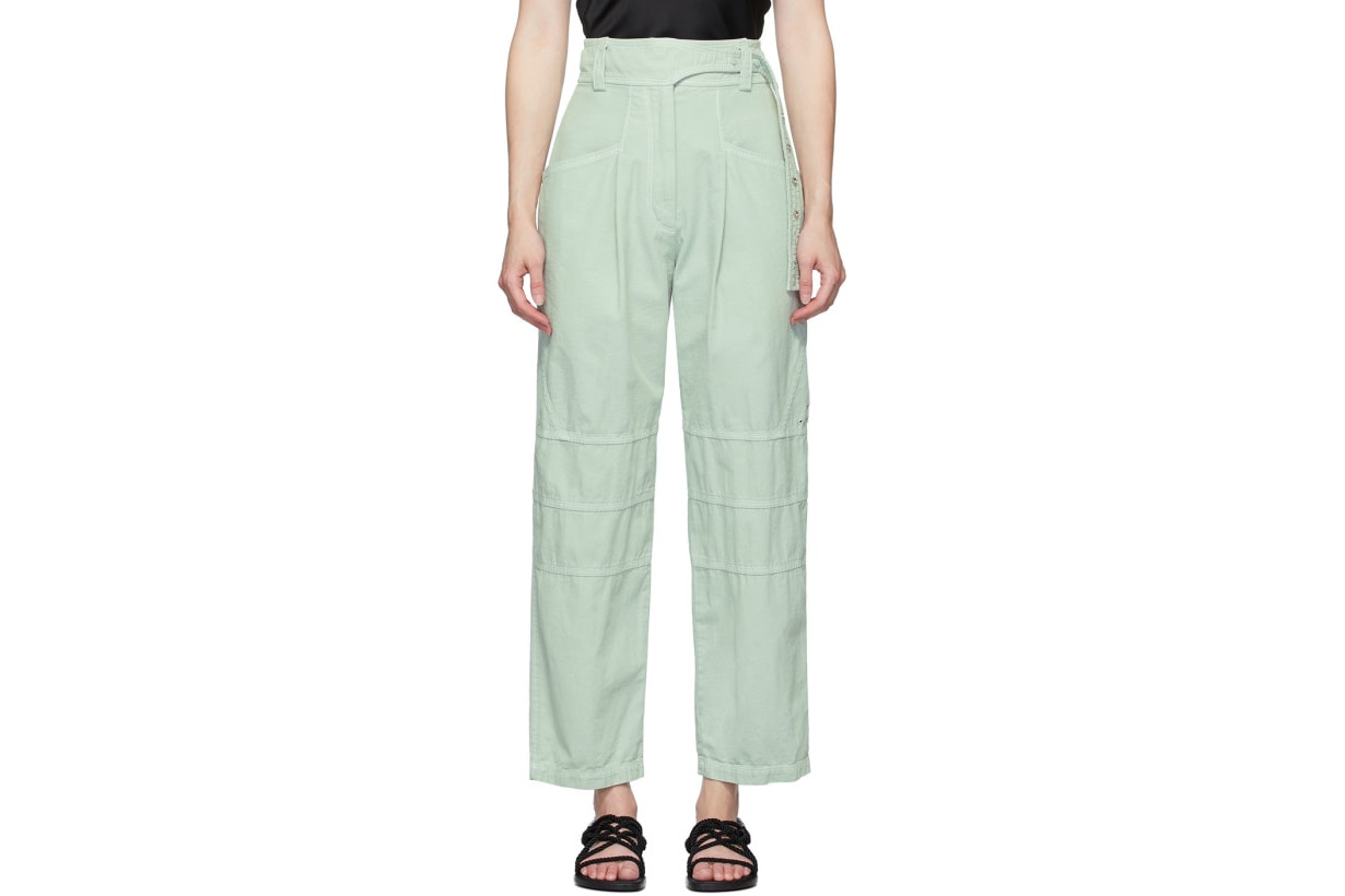 Low Classic Green Garment-Dyed Trousers