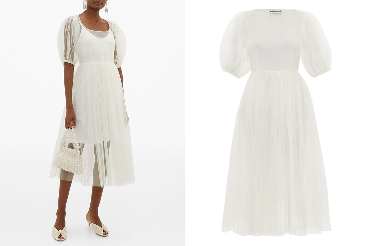 MOLLY GODDARD Tilly puff-sleeved tulle midi dress