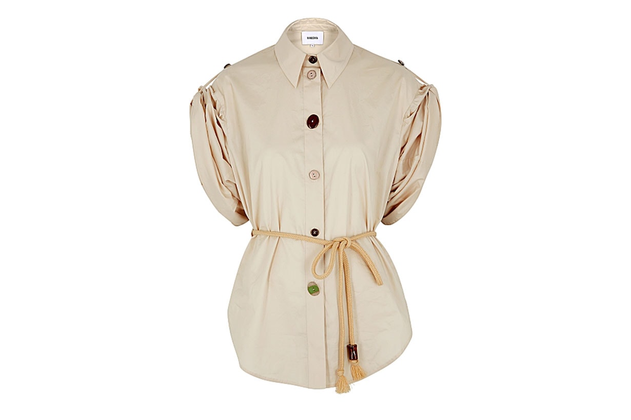 NANUSHKA Tammi off-white stretch-cotton shirt