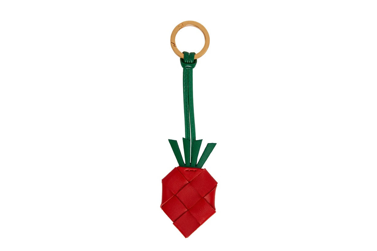 Red Intrecciato Strawberry Keychain