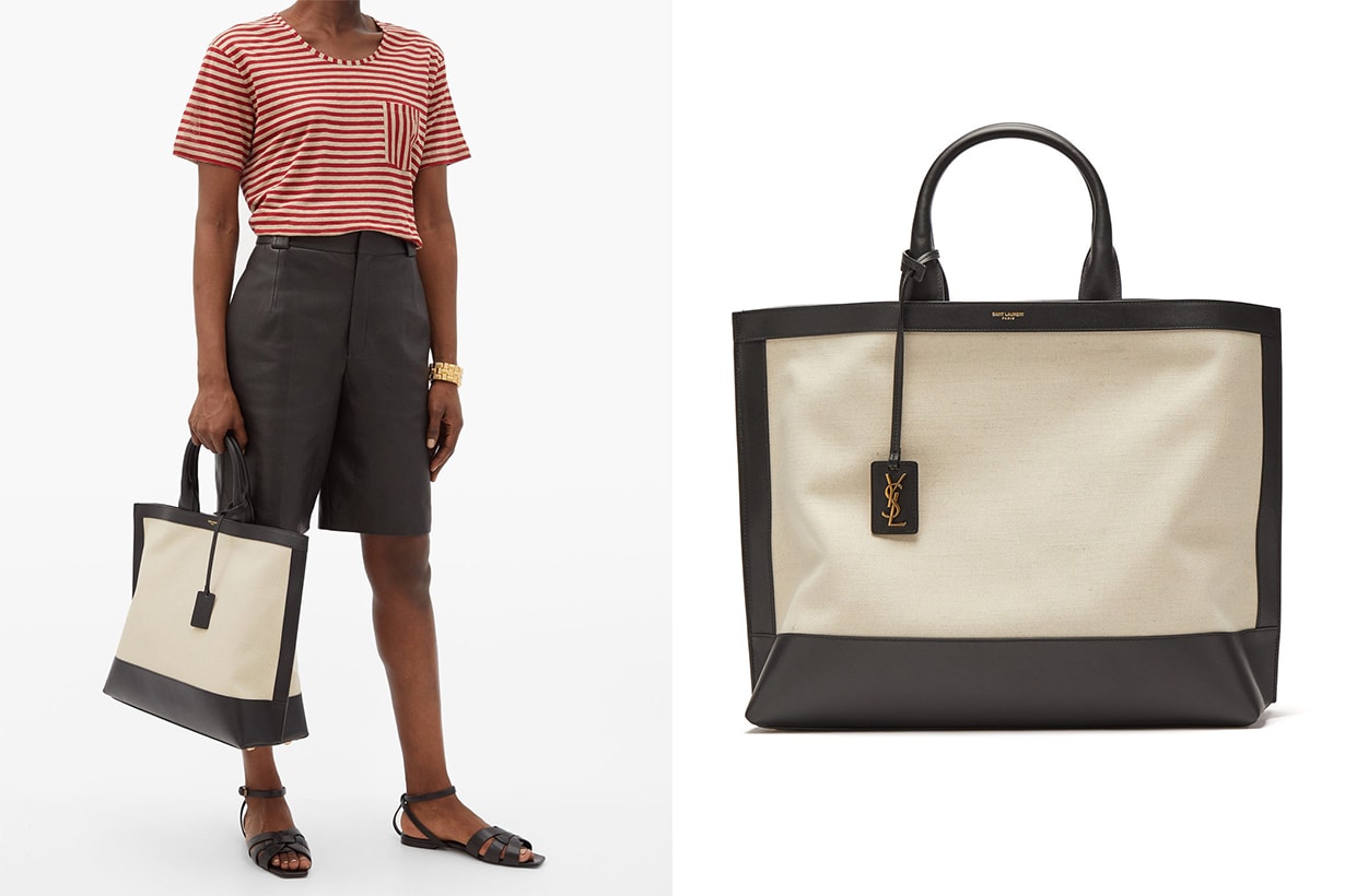 Saint Laurent Paris YSL Tote Bag Cabas leather and canvas tote bag Handbag Trend 2020 Summer 
