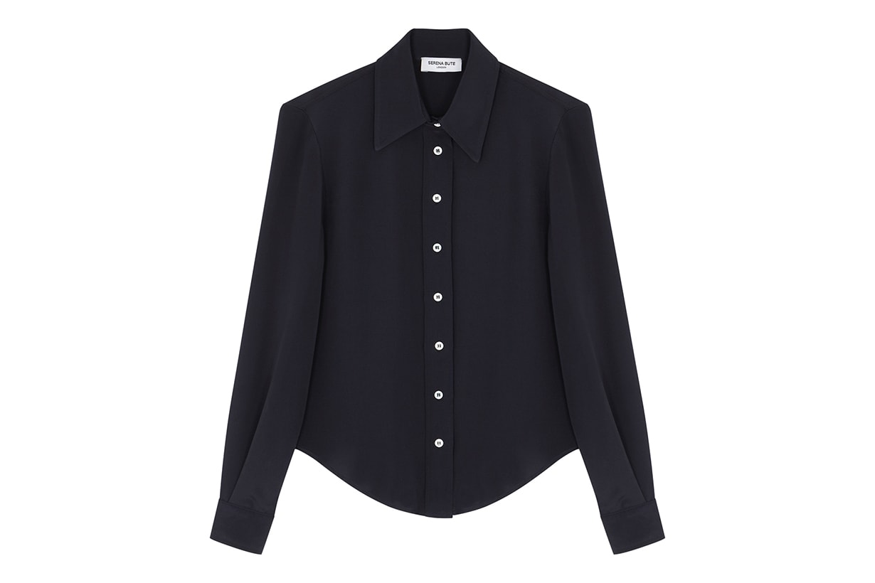 SERENA BUTE Navy silk shirt