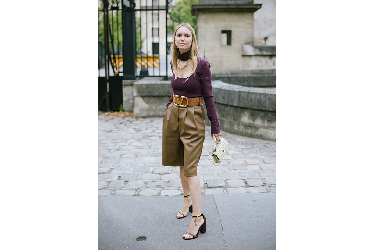 Pernille Teisbaek poses wearing Valentino after the Valentino show during Paris Fashion Week - Womenswear Spring Summer 2020 on September 29, 2019 in Paris, France.