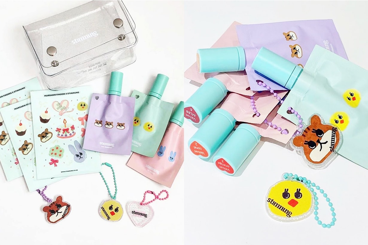 Stimmung Margarin Fingers Collaboration Lip Tint Cheek Blush Highlighter Shimmering Korean Cosmetics Makeup Fashion Brand