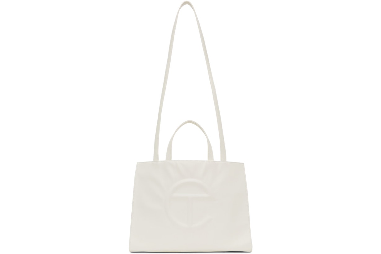 Telfar White Medium Shopper Tote