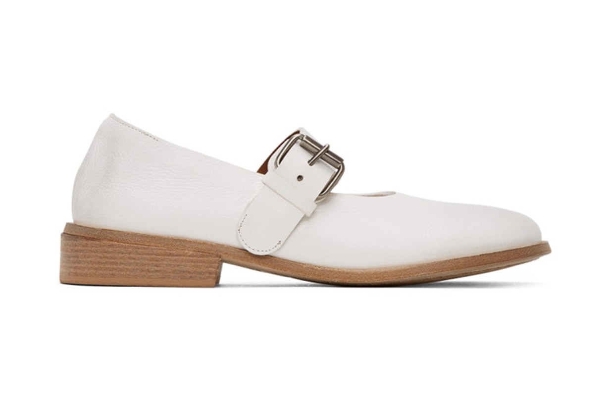 White Buckle Marcellina Shoes