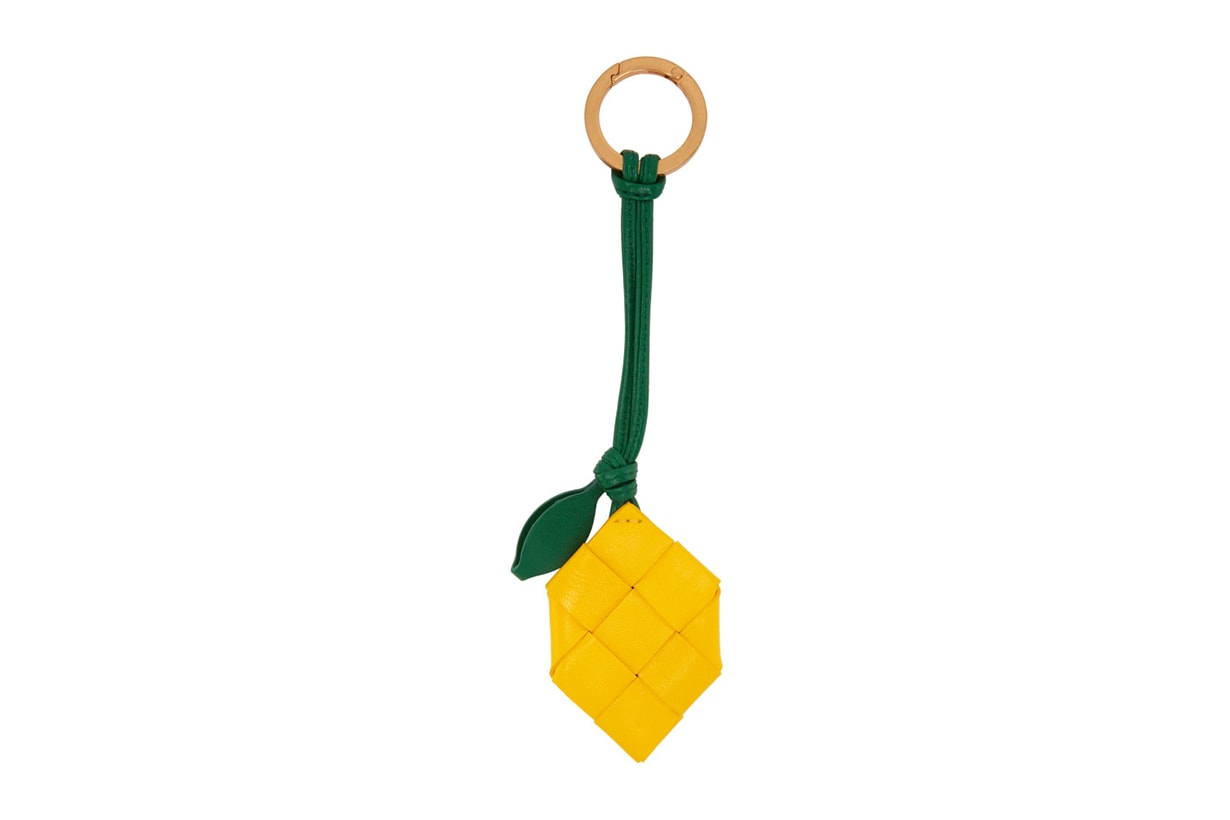 Yellow Intrecciato Lemon Keychain