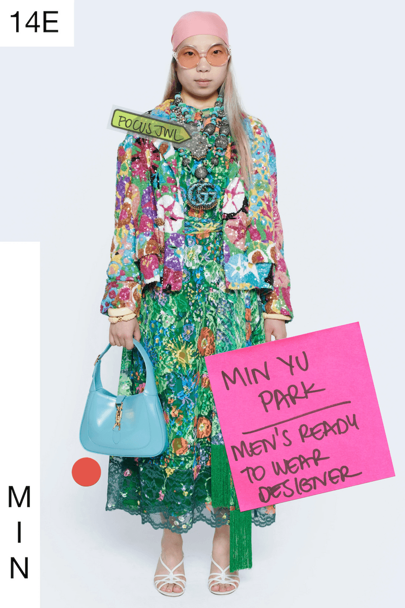gucci 2021 ss Epilogue designer team as models post-it
