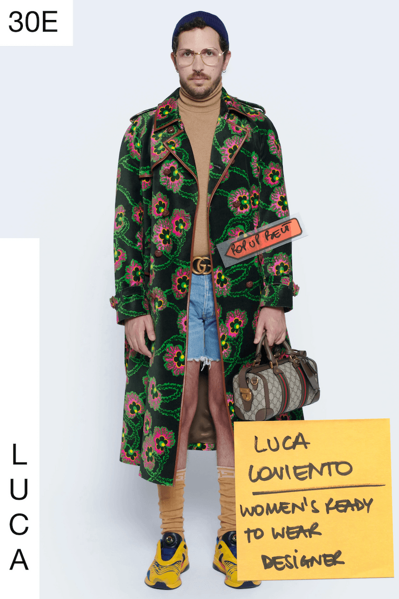 gucci 2021 ss Epilogue designer team as models post-it