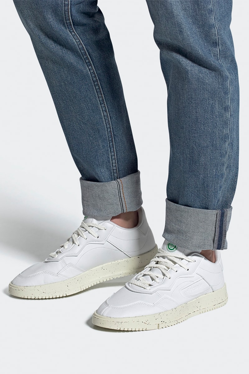 adidas originals sc premiere sustainable vegan minimal all white sneakers